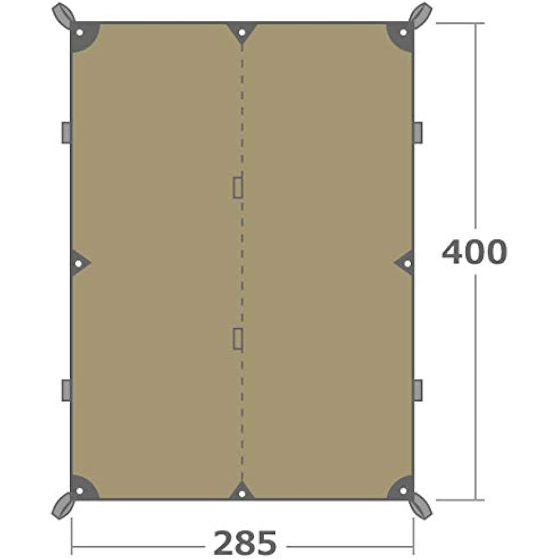 Tatonka Tarp 4 TC (285 x 400 cm) - Waterproof Tarp Made of Cotton Blend Fabric with Excellent UV Stability, Eyelets and Flap Loops - Protects Against Sun, Wind and Rain - Beige