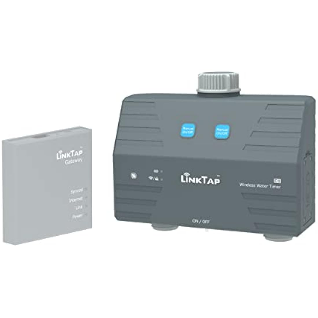 LinkTap D1 Wireless Water Timer (Requires Gateway), 2-Outlet Smart Irrigation Sprinkler Timer, Built-in Flow Meters, Long Battery Life, Weather Adaptive, Better Range Than WiFi, IP66, Alexa