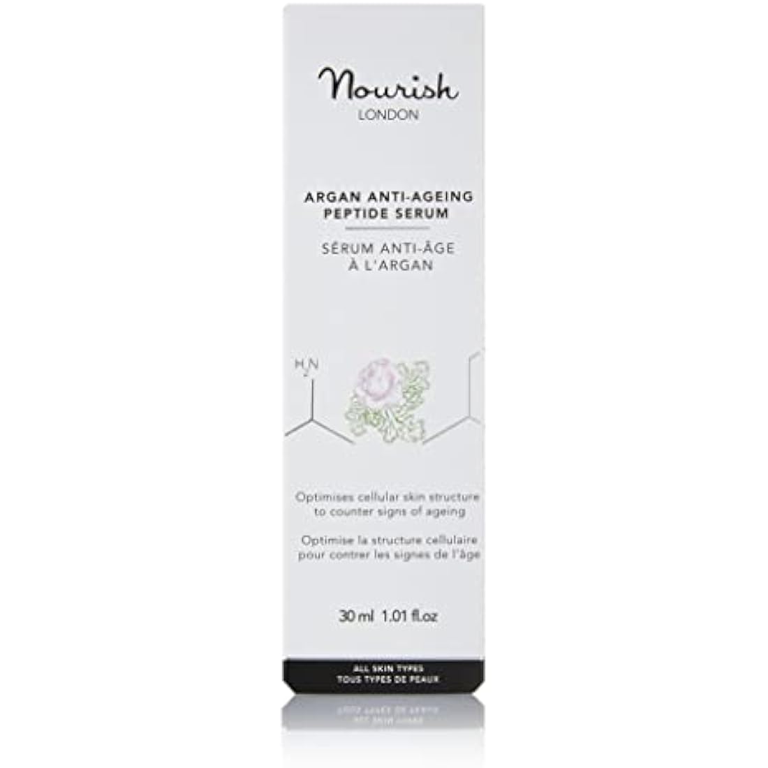 Nourish Argan & Kale Anti-Ageing Peptide Serum 30 ml | Anti-Ageing Face Serum | Contains Peptides & Hyaluronic Acid | Collagen Boosting | 100% Vegan | Cruelty-Free