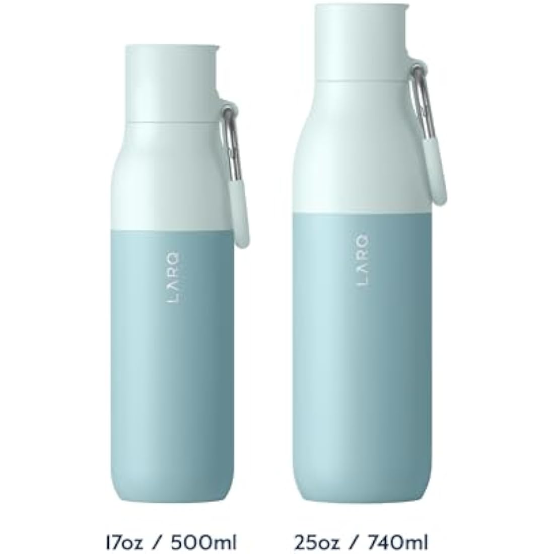 LARQ Bottle Flip Top 17oz - Insulated Stainless Steel Water Bottle with Straw | BPA Free | Reusable Water Bottle for Sports, Gym, and Travel | Keep Drinks Cold, Seaside Mint