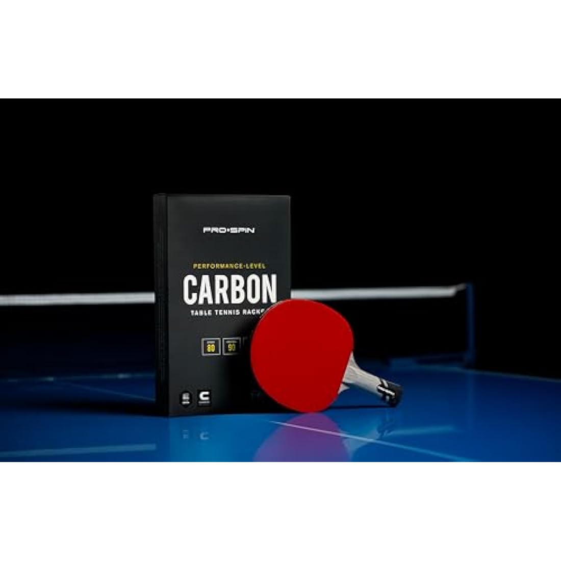PRO SPIN Table Tennis Bats - Carbon Fibre Table Tennis Racket - Superior Control & Spin - Professional Quality Ping Pong Bat - Includes Premium Rubber Protector
