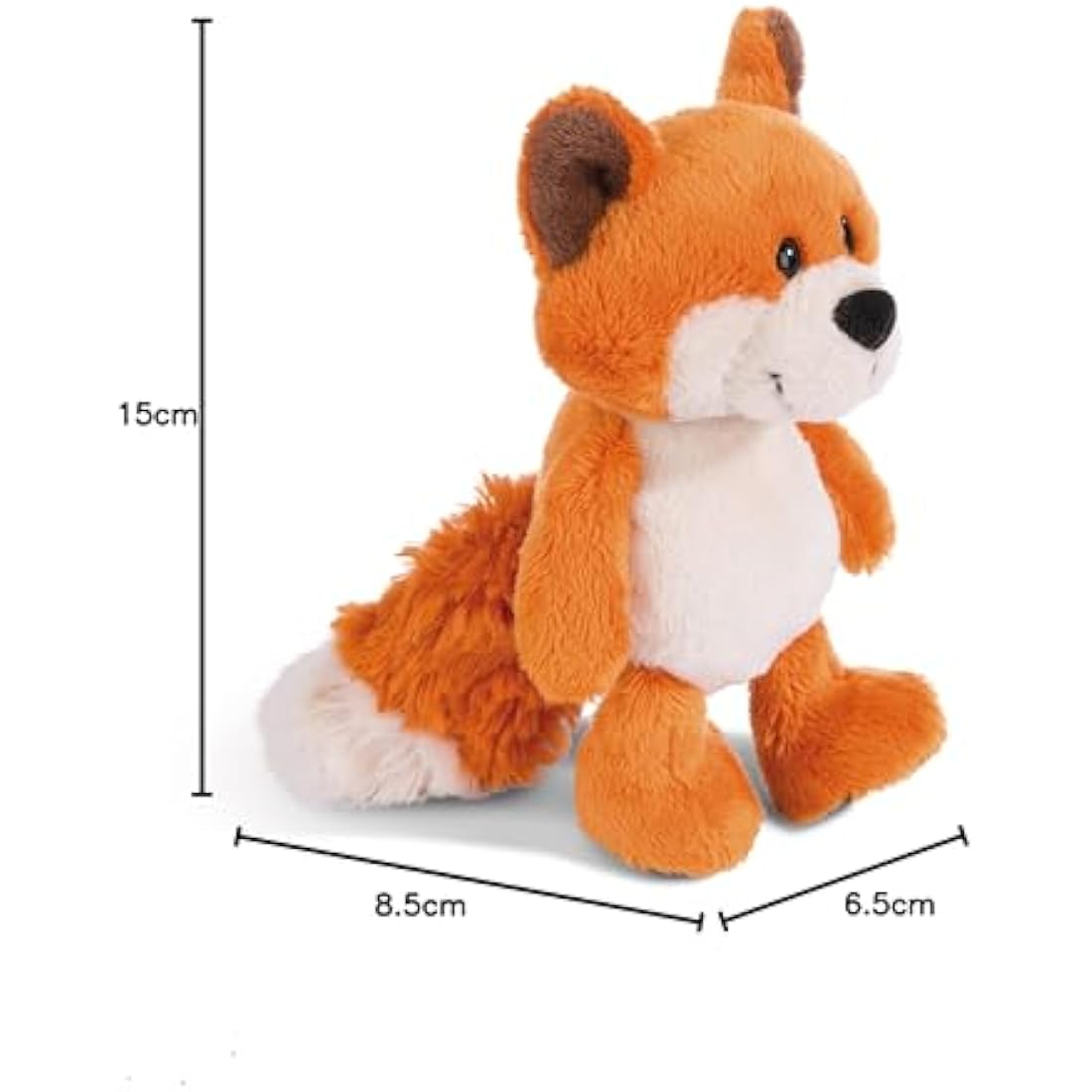 Nici 49145 Cuddly Fox Fridalie 15cm Orange Dangling-Sustainable Made Plush, Cute Soft Toy to Cuddle and Play with, for Children & Adults, Gift idea, 15 cm