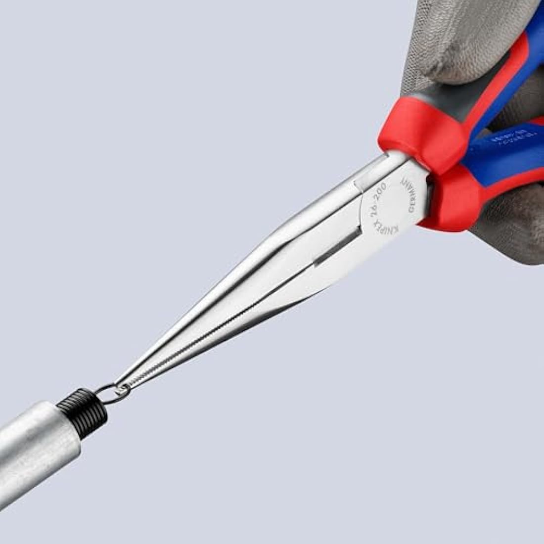 KNIPEX 26 15 200 Snipe Nose Side Cutting Pliers (Stork Beak Pliers) with comfort handles chrome-plated 200 mm