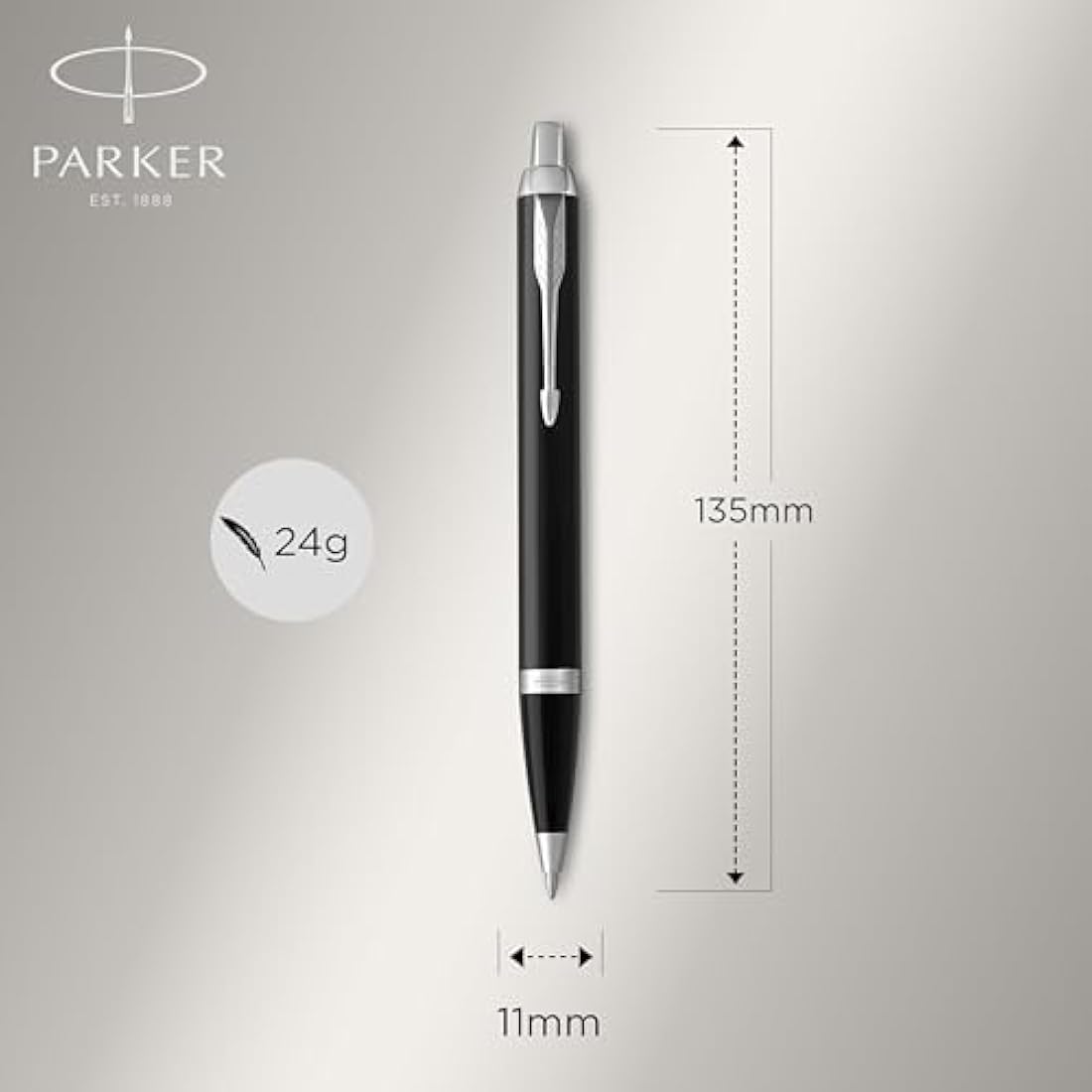 Parker IM Duo Pen Gift Set | Fountain Pen, Ballpoint Pen & Pen Pouch | Black Lacquer Finish with Chrome Trims | Medium Tip | Blue Ink Refills | Perfect Graduation Gifts