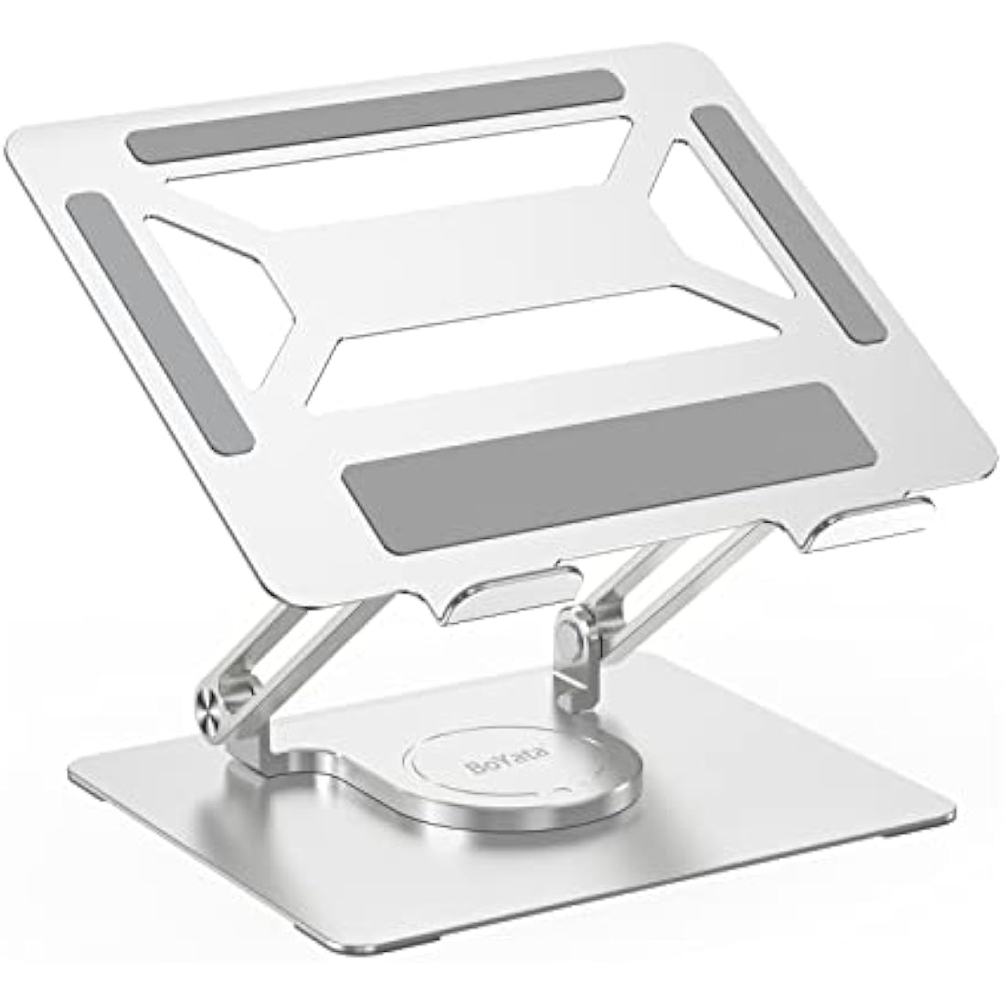 BoYata Laptop Stand for Desk, Adjustable Computer Stand with 360° Rotating Base, Ergonomic Foldable Laptop Riser Holder for Collaborative Work, Compatible with All MacBook Pro/Air, Notebook up to 17"
