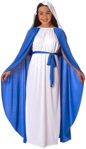Morph Virgin Mary Costume for Kids - Nativity Dress for Girls - Religious Christmas Costume for Holiday Celebrations
