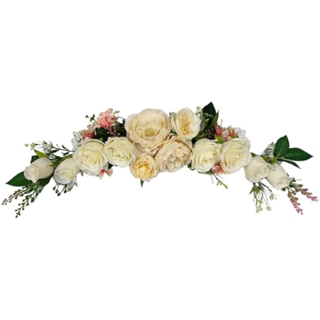 Wedding Arch Flowers, 60cm, Flower Swag, Decorative Swag, Artificial Flower Swag for Door Wedding Party Wall Home Decor (Champagne)