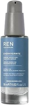 REN Everhydrate Marine Moisture-Restore Serum, 30ml – Ultra-Hydrating Serum with Algae and Hyaluronic Acid, Clinically Proven 72-Hour Hydration for Dehydrated Skin, Smooths and Plumps