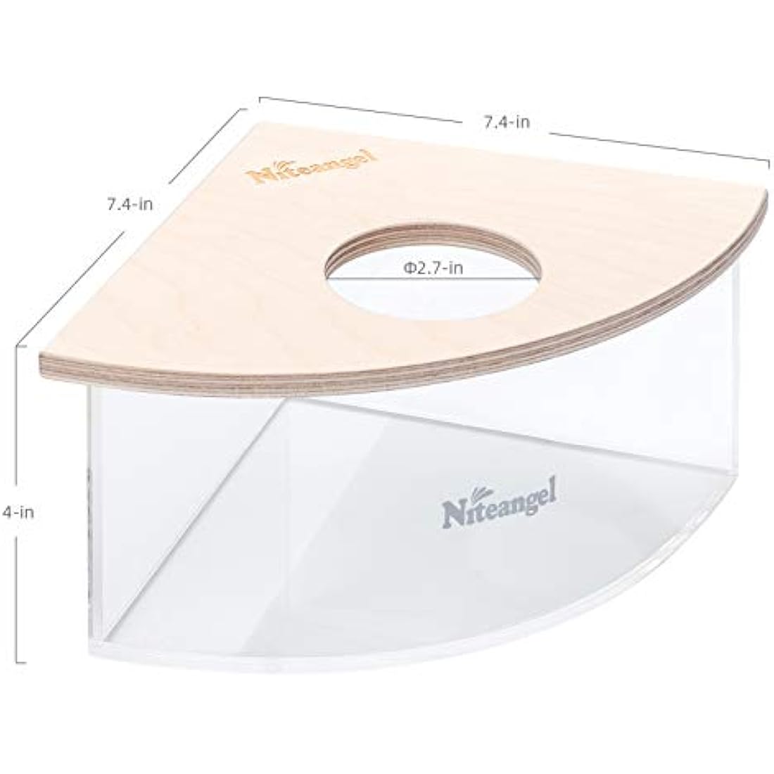 Niteangel Small Animal Sand-Bath Box - Acrylic Critter's Sand Bath Shower Room & Digging Sand Container for Hamsters Mice Lemming Gerbils or Other Small Pets