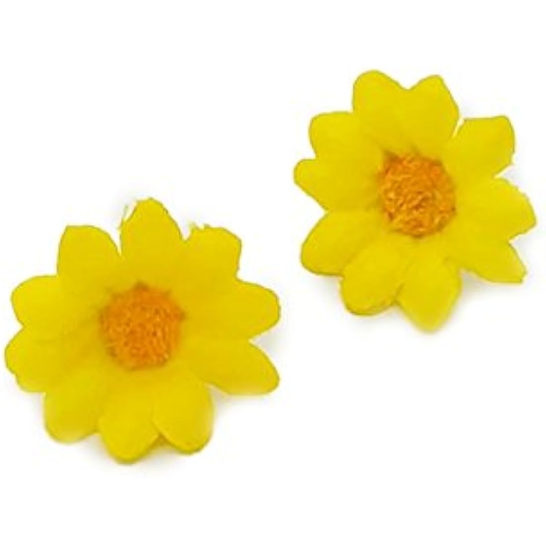Artificial Daisy Flower Heads 100pcs Fake Gerbera Petals Yellow for DIY Garland Craft Birthday Indoor Outdoor Party Easter Bonnet