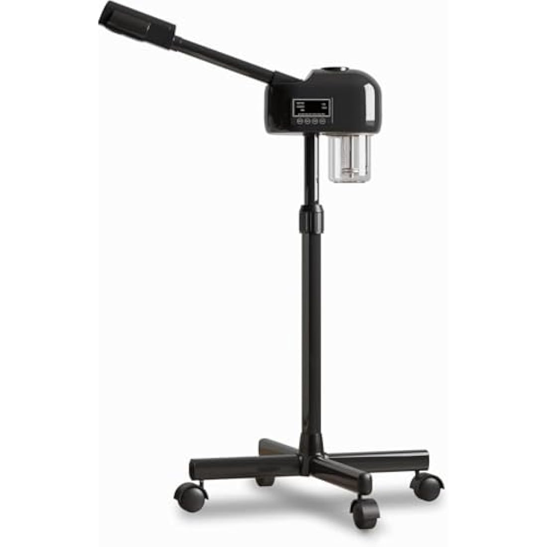 Professional Facial Steamer with LCD Screen, Timer, for Salon SPA Face Care, Height Adjustable, Black
