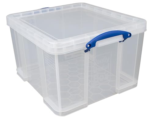 Really Useful Box Plastic Storage 42 Litre Clear (Pack Of 2)
