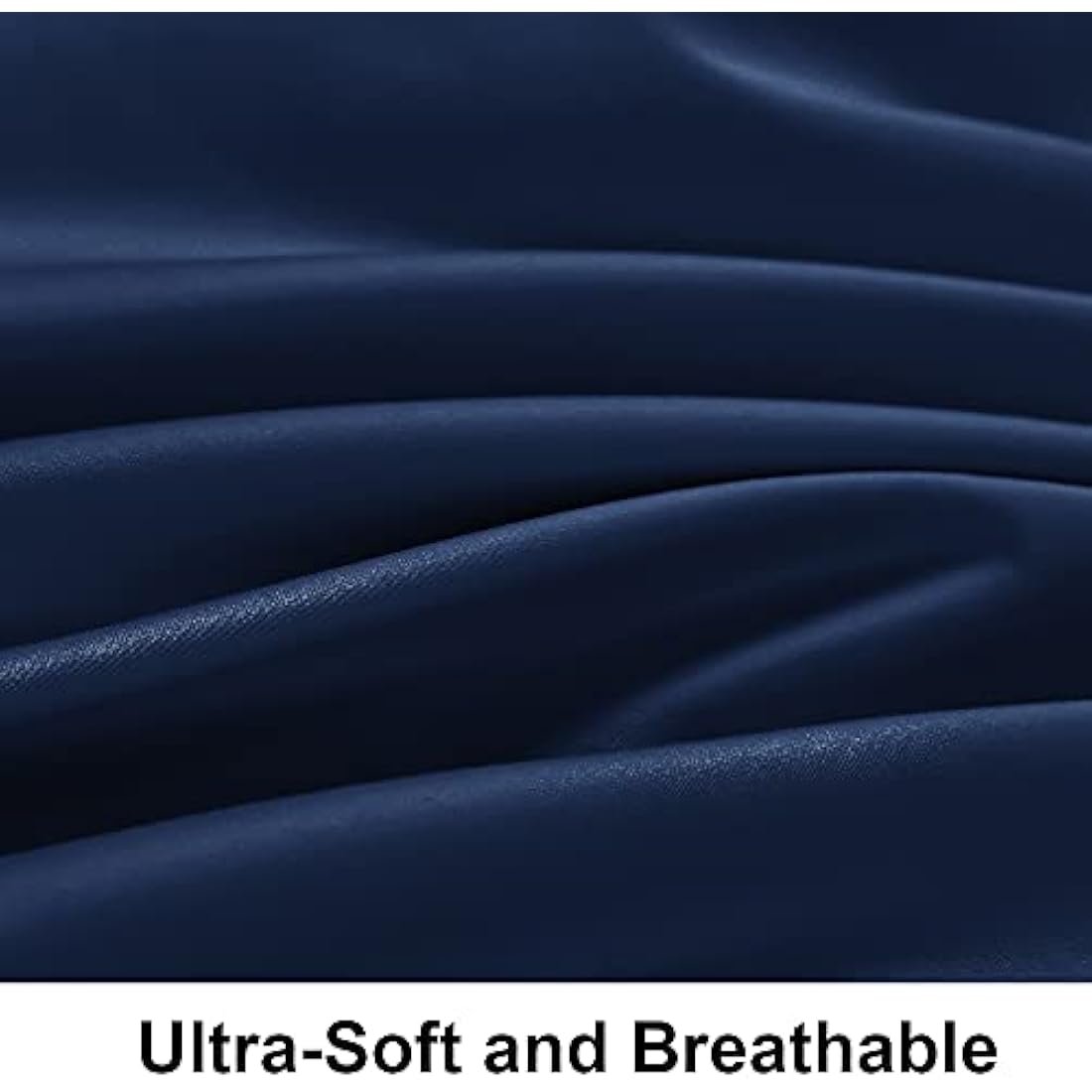 NTBAY 500 Thread Count 100% Egyptian Cotton Super King Fitted Sheet, Super Soft Cozy and Breathable Deep 12" / 30cm Fitted Bed Sheet, Navy