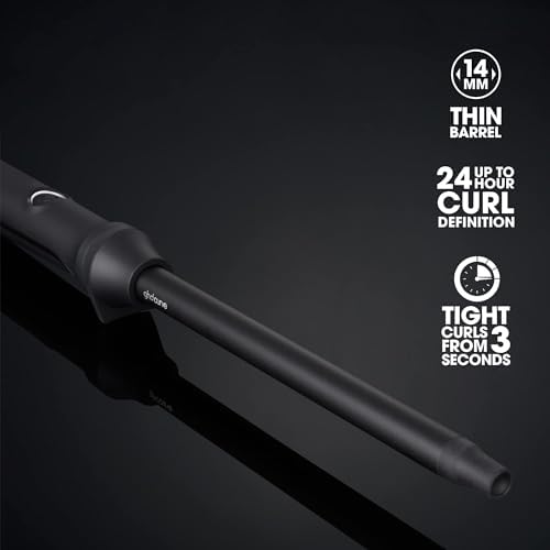ghd Curve Thin Wand Hair Curler – Narrowest Wand, Creates Tight & Defined Curls, Ceramic Barrel, Lightweight, Results Last Up to 24h, Effortless Styling, No Extreme Heat - For All Hair Types (UK Plug)