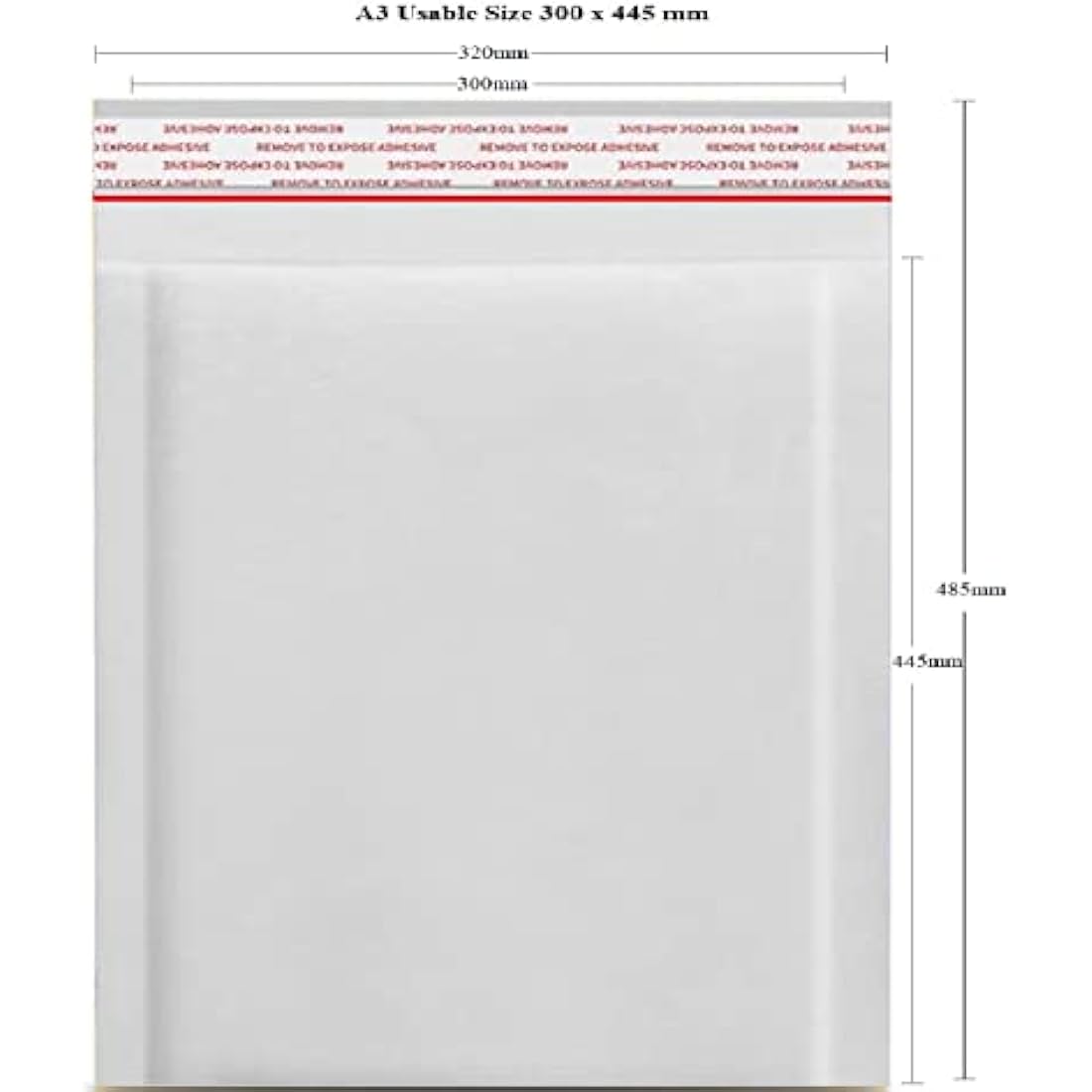 NaXew Padded Envelopes A3, with Easy Tear Strip Peel + Seal Bubble Mailer Bags Postal Wrap Envelope Cushioned Protective Packaging 300 x 445 (White A3, 10pcs)