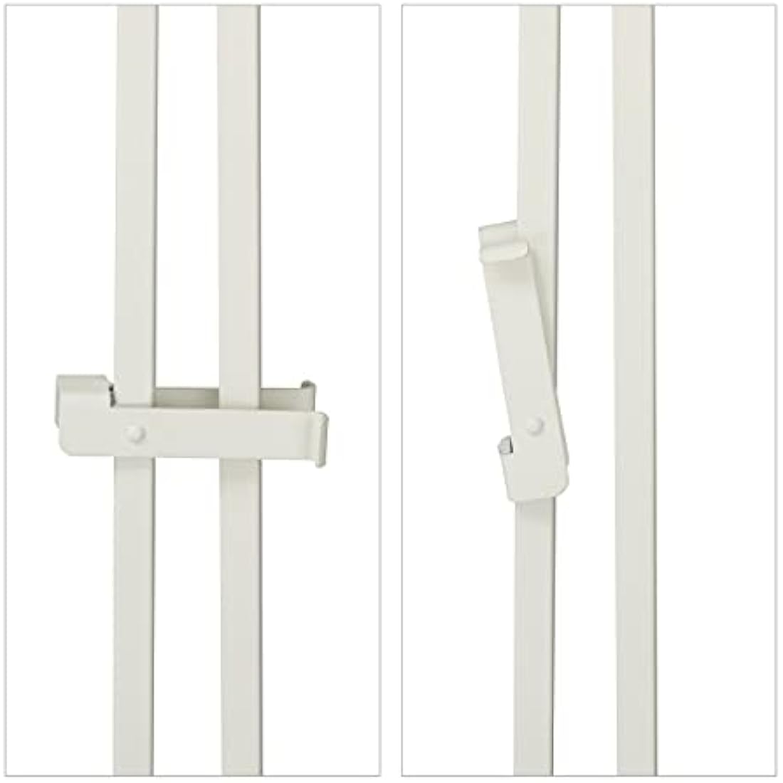 Relaxdays Garden, 3 Parts, Expandable, Ornate gate with 2 Fence Elements, Made of Steel, 185 x 98.5 cm (LxH), White, 98.5 x 185 x 2.5 cm
