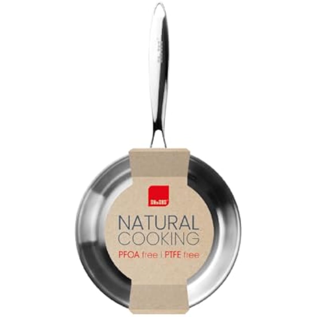 IBILI Triply Natural Tri-Ply Frying Pan, 22 cm, Stainless Steel, Suitable for Induction, Non-Stick