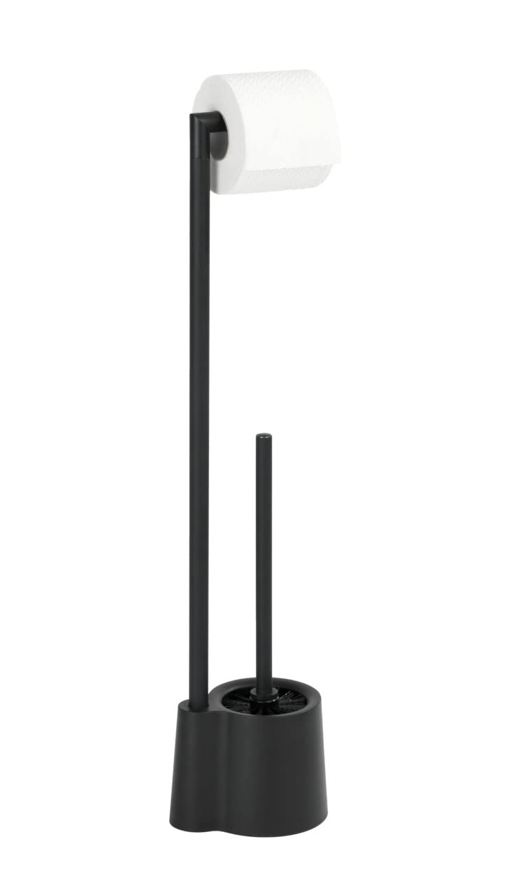 WENKO Avola 22989100 Toilet Brush Holder, Black, 13 x 66, 5 x 16 cm