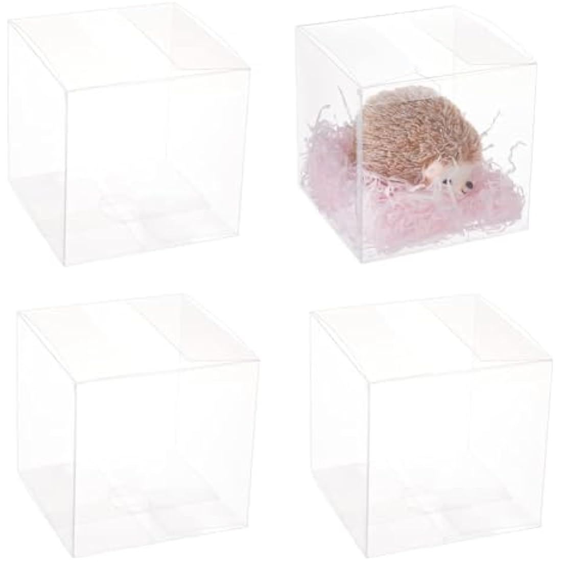 BENECREAT 10PCS Clear Wedding Favour Boxes 15x15x15cm, Large Square PVC Transparent Gift Boxes for Candy Chocolate Birthday Party Gift Wrapping