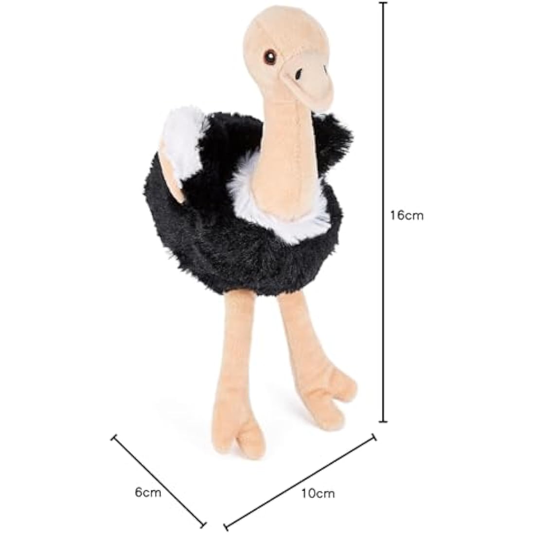 Zappi Co Children's Soft Cuddly Plush Toy Animal - Perfect Perfect Soft Snuggly Playtime Companions for Children (12-15cm /5-6") (Ostrich)