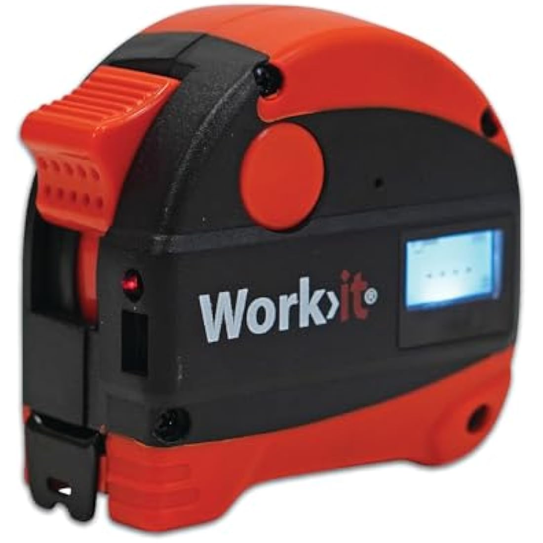 Work>it® Tape Measure with Laser Rangefinder 5m + 40m - High Precision Measurement, Magnetic End, USB Charging, Black/orange