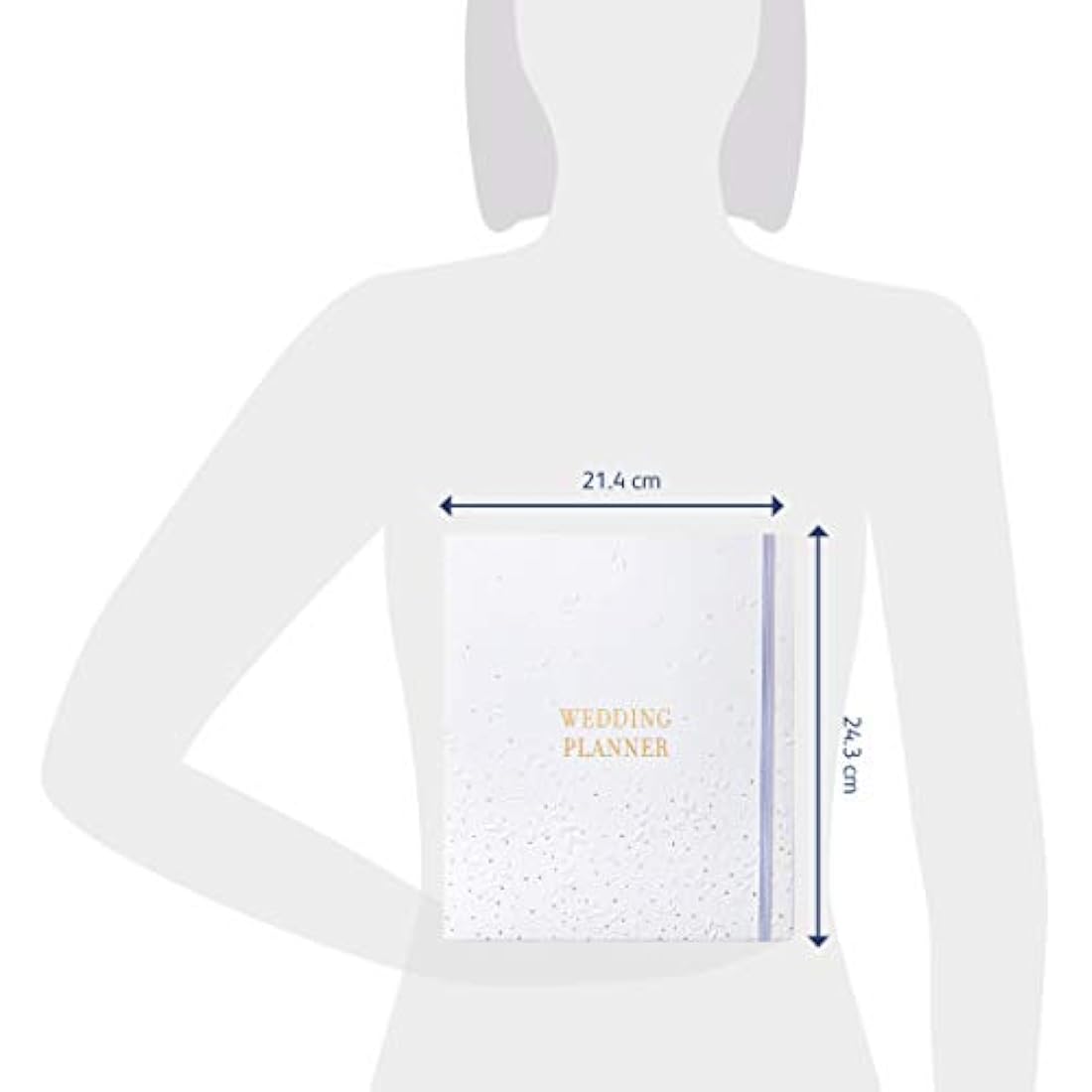 Busy B Wedding Planner - Beautiful white & gold spiral-bound wedding organiser with 6 tabbed sections and storage pockets. Perfect engagement gift.