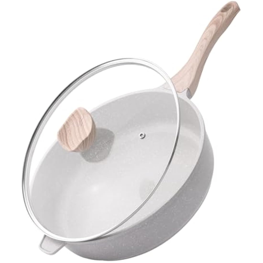 Kordisen Nonstick Ceramic Deep Frying Pan, 30 cm Non Toxic Large Skillet with Lid, Healthy Jumbo Cooker, Saute Pan for Cooking, Induction Cookware, PFOA & PFAS Free
