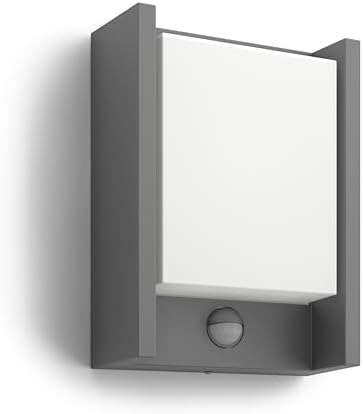 Philips myGarden Arbour LED Outdoor Wall Light with Motion Sensor [Anthracite] 1 x 6 W Integrated LED Light, For Garden and Patio Lighting