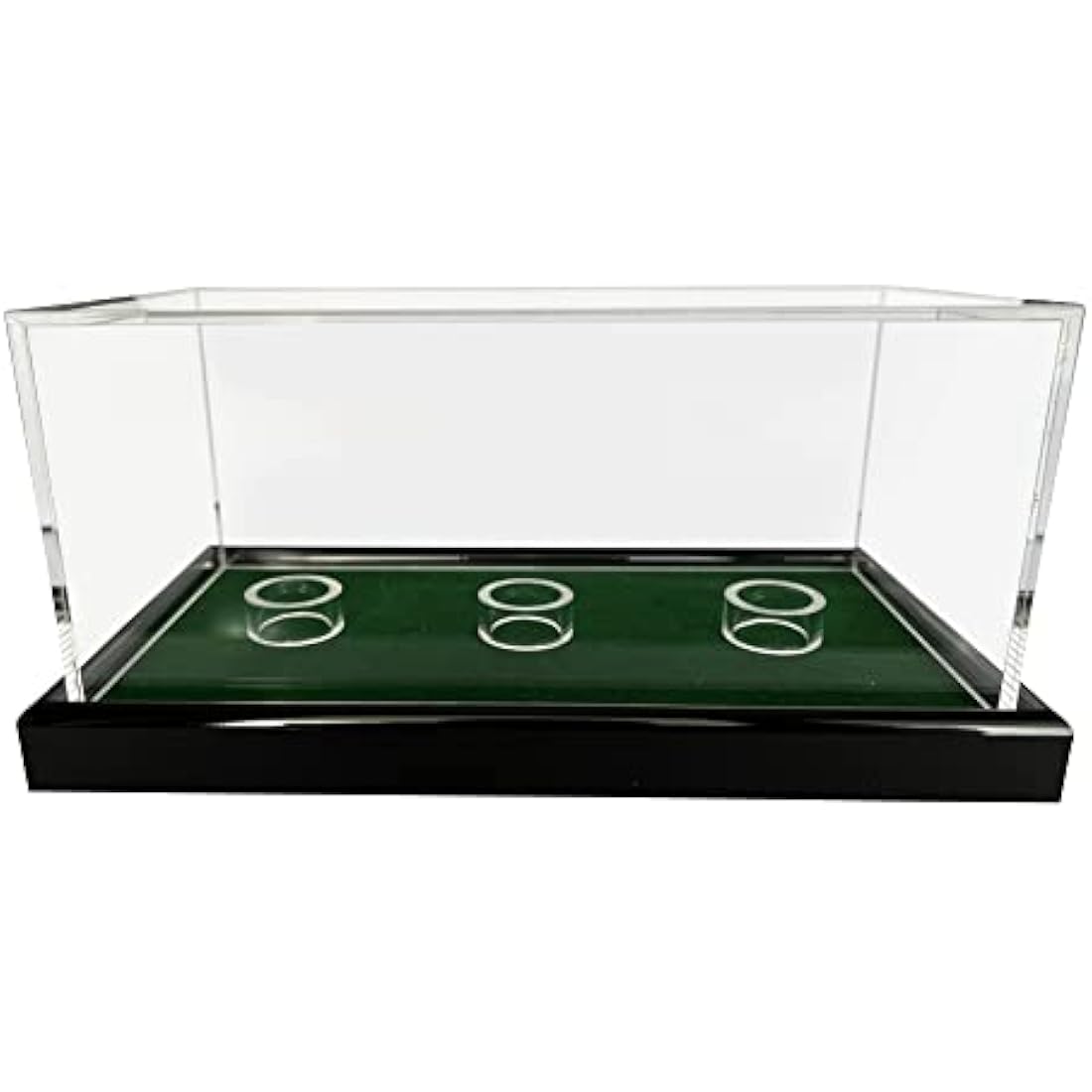 LL-Golf Large universal acrylic display case 22x12x10.5 cm / showcase with green velvet for model car 1:24, 1:32, tennis ball, baseball, 3 golf balls, minifigures, models, clock, minerals