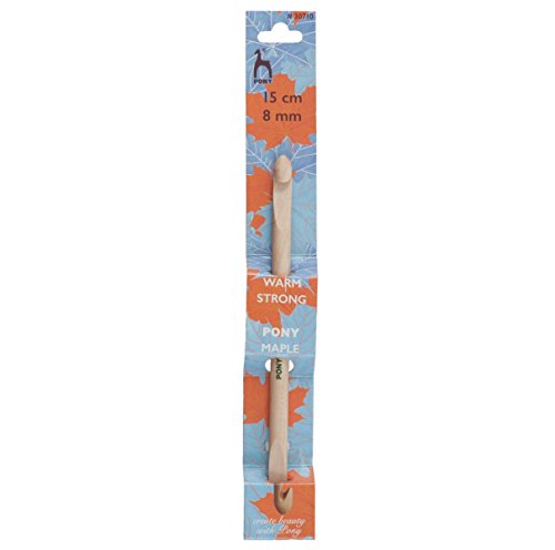 Pony Crochet Hook: Double-Ended: Maple: 15cm x 8mm