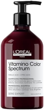 L'Oréal Professionnel Vitamino Color Spectrum Sulphate Free Shampoo, For Coloured Hair, With Ferulic Acid + Citric Acid, Shine, Lock in Day 1 Colour Vibrancy for 100 Days