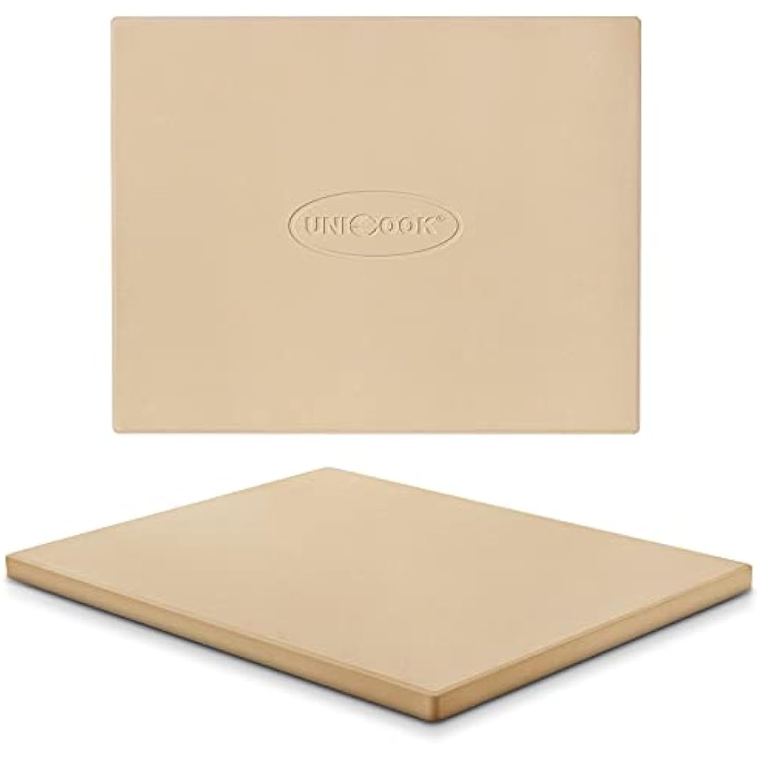 Unicook Pizza Stone, Cordierite Baking Stone for Oven and BBQ, Grilling Pizza Plate, Ideal for Making Bread, Cookies and More, Thermal Shock Resistant, Durable and Safe, Rectangular, 38 x 30 cm