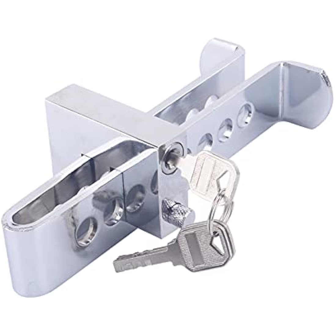 Car Pedal Lock Anti-Theft Device, 8 Holes Clutch Lock Automobile Steering Wheel Lock, Easy to Store Portable and Easy to Use Lock for Vans, Clutch Anti Theft Van Key Locks