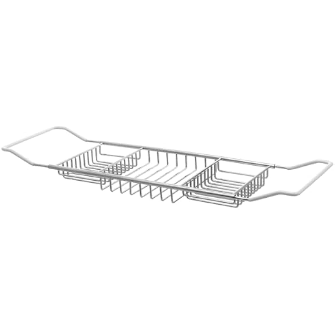 Cabilock Stainless Steel Bathtub Tray Stretchy Anti Slip Bathtub Tray Over Bath Tub Racks for Shower Bath Phone Pad Book Holder Silver