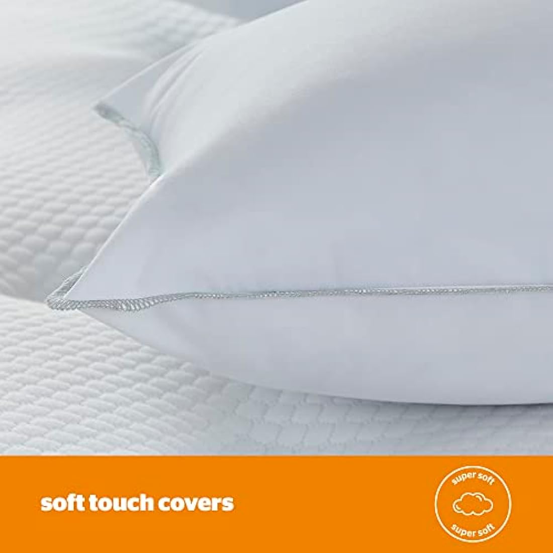 Silentnight Firm Support Pillows 4 Pack - Firm Pillows Ideal for Back and Side Sleepers with Fibre Core Centre for Head and Neck Support - Hypoallergenic - Pack of 4,White