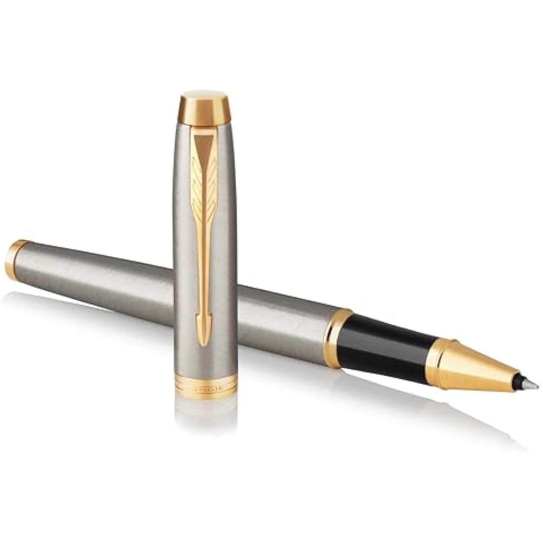 Parker IM Rollerball Pen | Brushed Metal | Fine Point Black Ink | Gift Box
