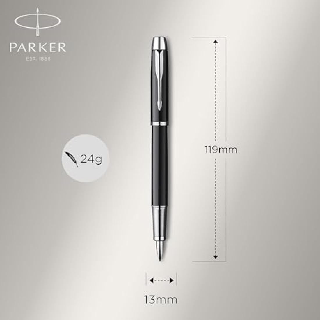 Parker IM Duo Pen Gift Set | Fountain Pen, Ballpoint Pen & Pen Pouch | Black Lacquer Finish with Chrome Trims | Medium Tip | Blue Ink Refills | Perfect Graduation Gifts