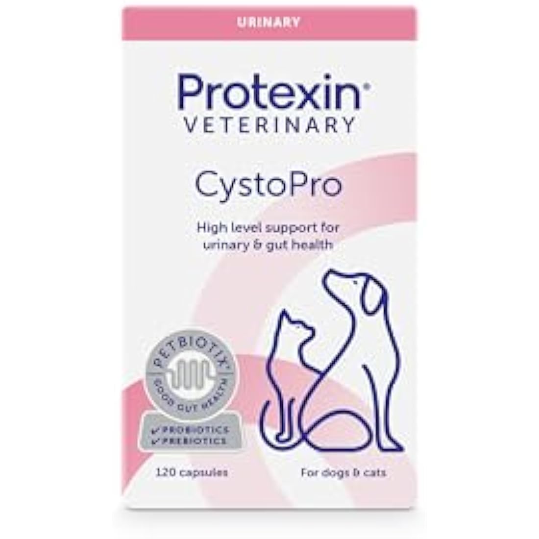 Protexin Veterinary CystoPro Capsules for Dogs and Cats, Bladder Health and Immune System Support, Meat-Free Chicken Flavour, 120 Capsules