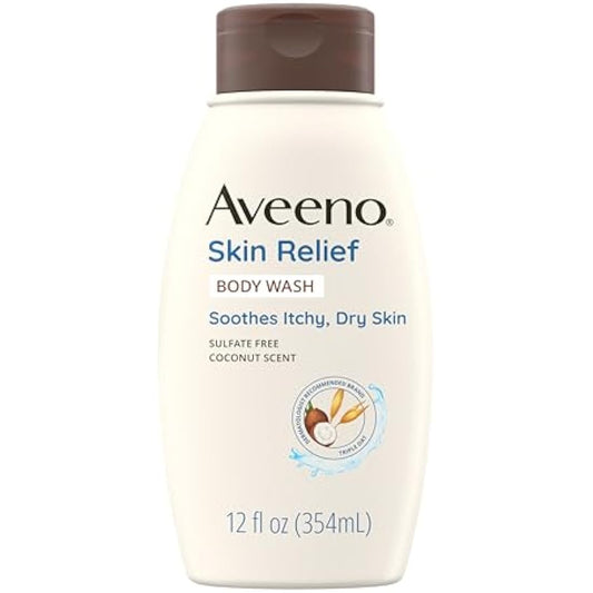 Aveeno Skin Relief Gentle Scent Body Wash For Sensitive Skin, Nourishing Coconut, 12 Fl. Oz