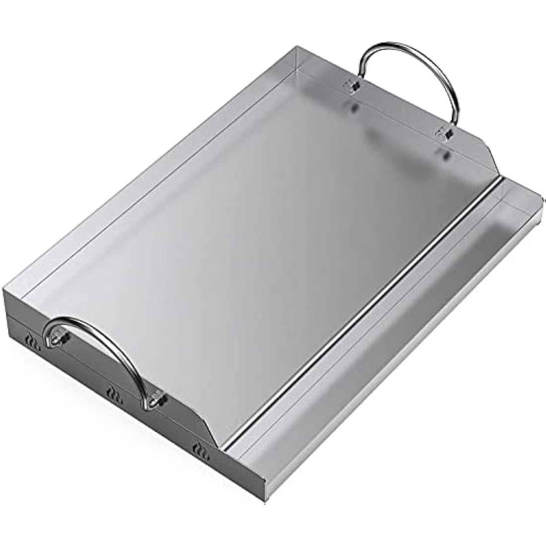 Onlyfire Stainless Steel Rectangle Griddle Plancha for Most BBQ Gas Grills and Charcoal Grills(58.4x40.6cm)