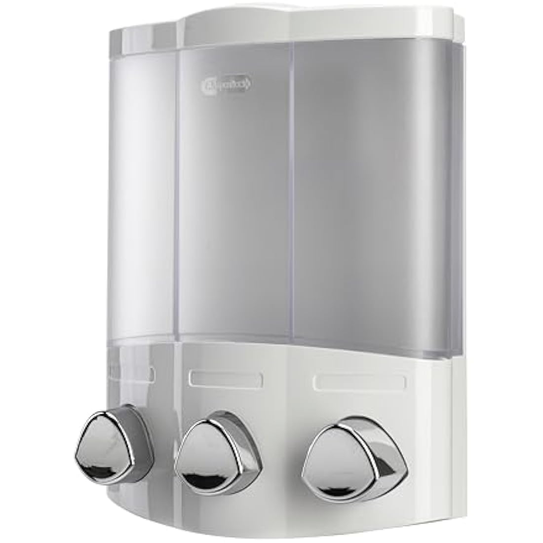 Croydex Wall Mounted Soap Dispenser - Eliminates Shower Clutter, Easy to Refill and Has a Pre-Measured Pump for Your Shower Gel, Shampoo and Conditioner, Mount On Corner or Flat Wall (White, 3x450ml)