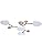 Schindora 4 Heads LED Ceiling Light,36W Neutral White 4500K,Wood Decor Ceiling Chandelier Ø66cm for Living Room Kitchen Dining Room Home Office Children's Room
