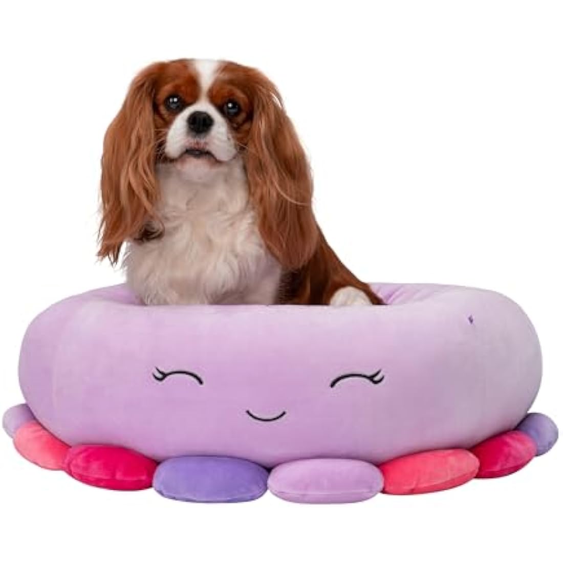 Squishmallows Official 24-Inch Beula Octopus Pet Bed - Medium Ultrasoft Official Plush Pet Bed,purple