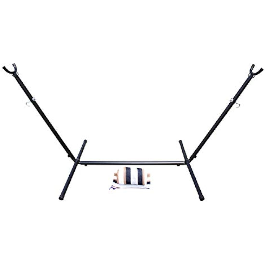 Ross James Garden Furniture, 100% Double Cotton Hammock with heavy Duty Metal Stand with over 200kg Weight Capacity (2020 Model) (Duck Egg and Blue Stripe)