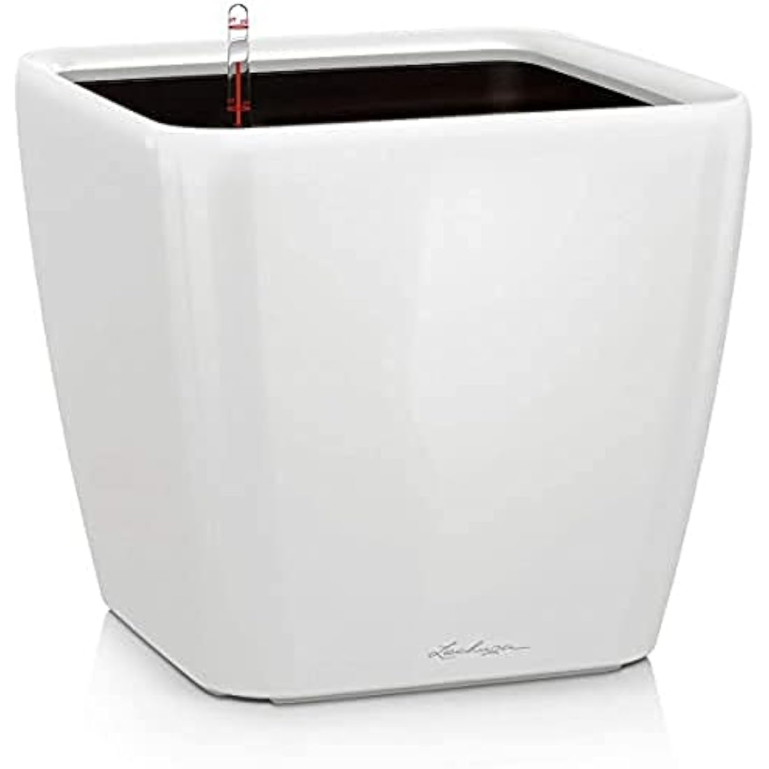 Lechuza Self Watering Plant Pot QUADRO LS 50 Garden Flower Indoor and Outdoor Plastic Planter with Drainage Hole H47 L50 W50 cm White High-Gloss