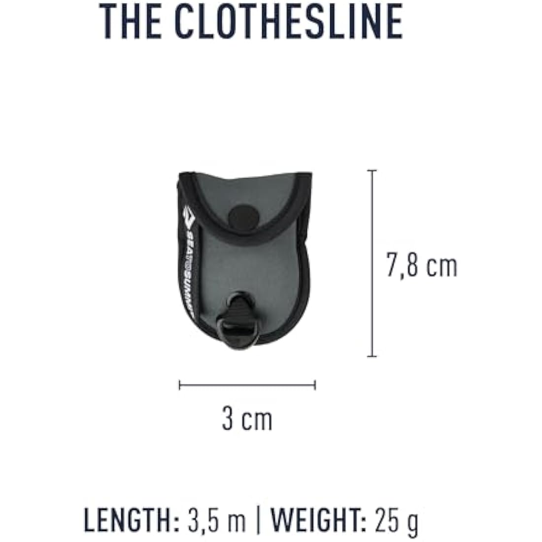 Sea to Summit - Lite Line Clothesline 3.5m - No Pegs Needed - Tiny & Compact - Dual Reflective Cord With Beads - For Backpacking & Camping - Black - 25g