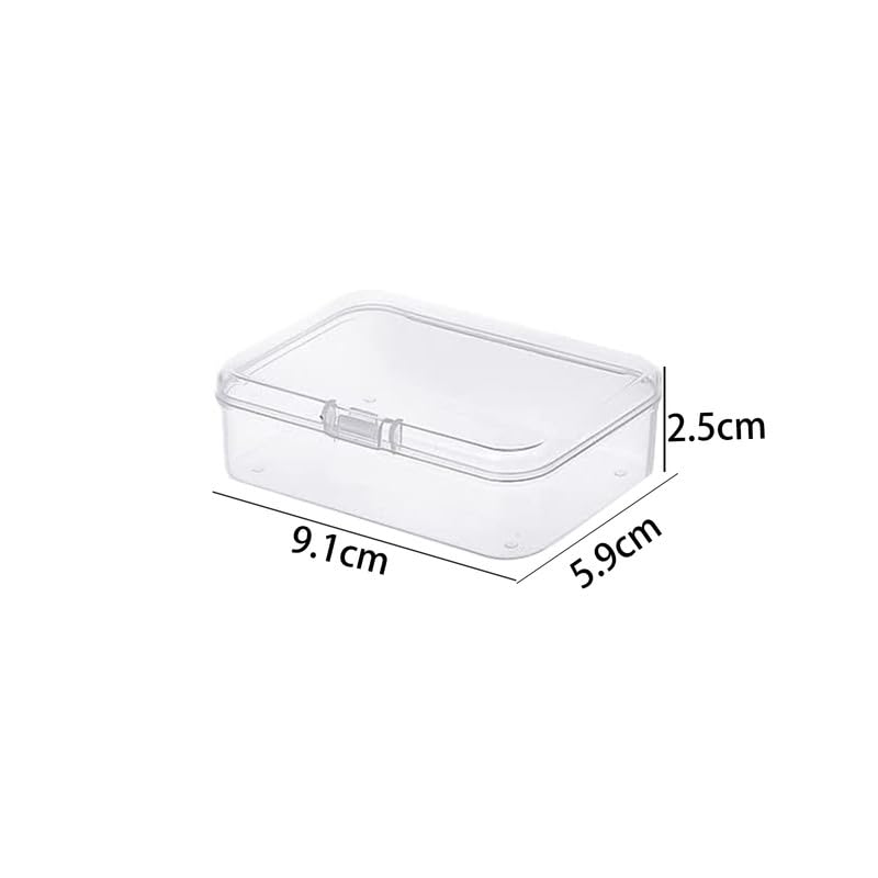 Globellapro 4PCS Square Transparent Plastic Organize,Small Storage Box with Lids,Empty Mini Clear Plastic Storage Containers Box Case for Small