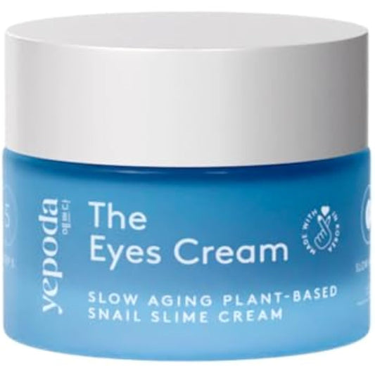 Yepoda The Eyes Cream, Hydrating Eye Cream With Plant-Based Snail Slime Alternative, Depuffs & Deeply Hydrates the Skin, Vegan Korean Eye Cream for All Skin Types, 15 ml