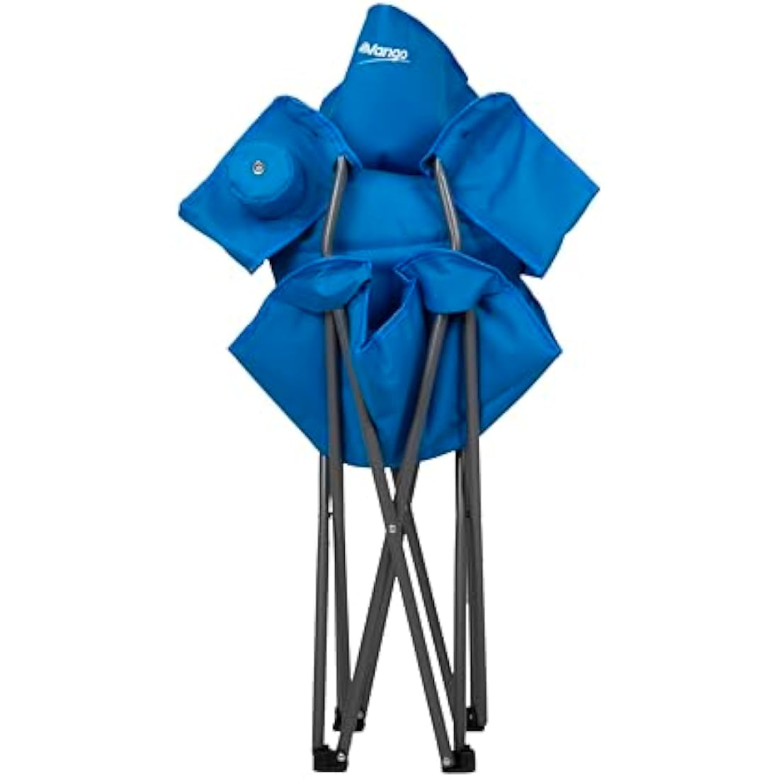 Vango Goliath X-Large Padded Camping Chair for Adults, Extra Wide Seat with Insulated Drinks Holder, Folding Garden Chair for Outdoors, Fishing, Beach, Blue