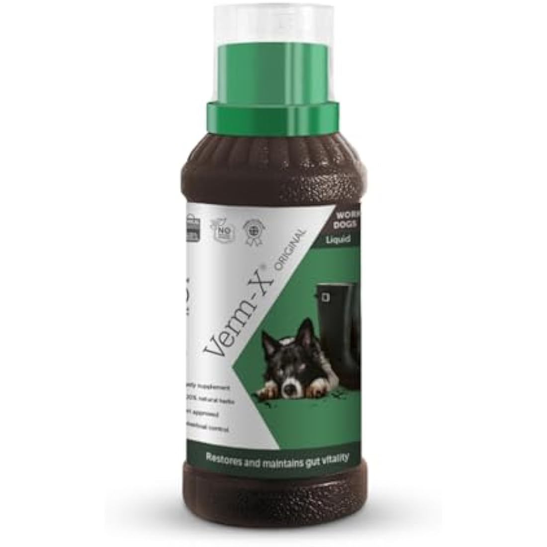 Verm-X All Natural Liquid for all Dogs. Supports  Intestinal Hygiene. Vet Approved. UFAS Assured. Restores and Maintains Gut Vitality. Wormwood Free Recipe., Clear